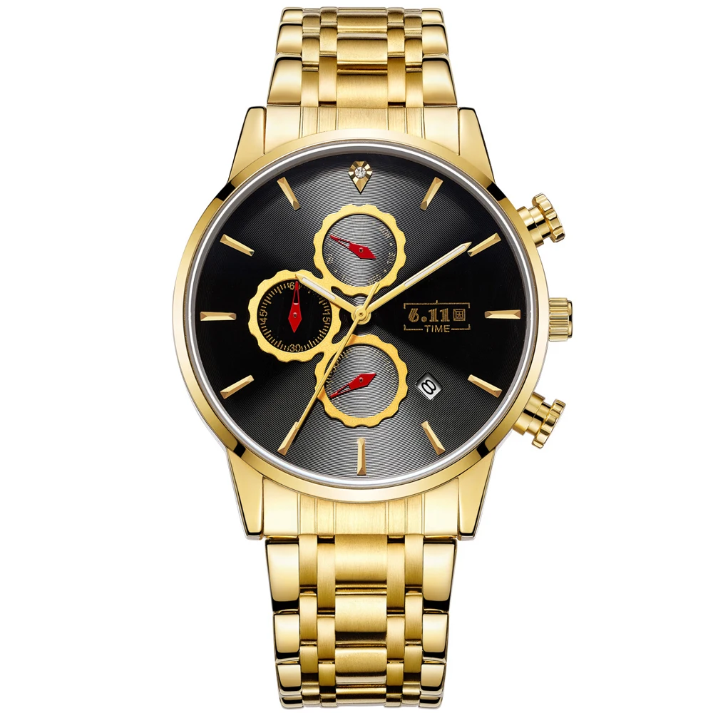 

Relogio Masculino Watch Men Gold Black Mens Watches Brand Chronograph Business Quartz Watches Reloj Hombre 2019 Waterproof Clock
