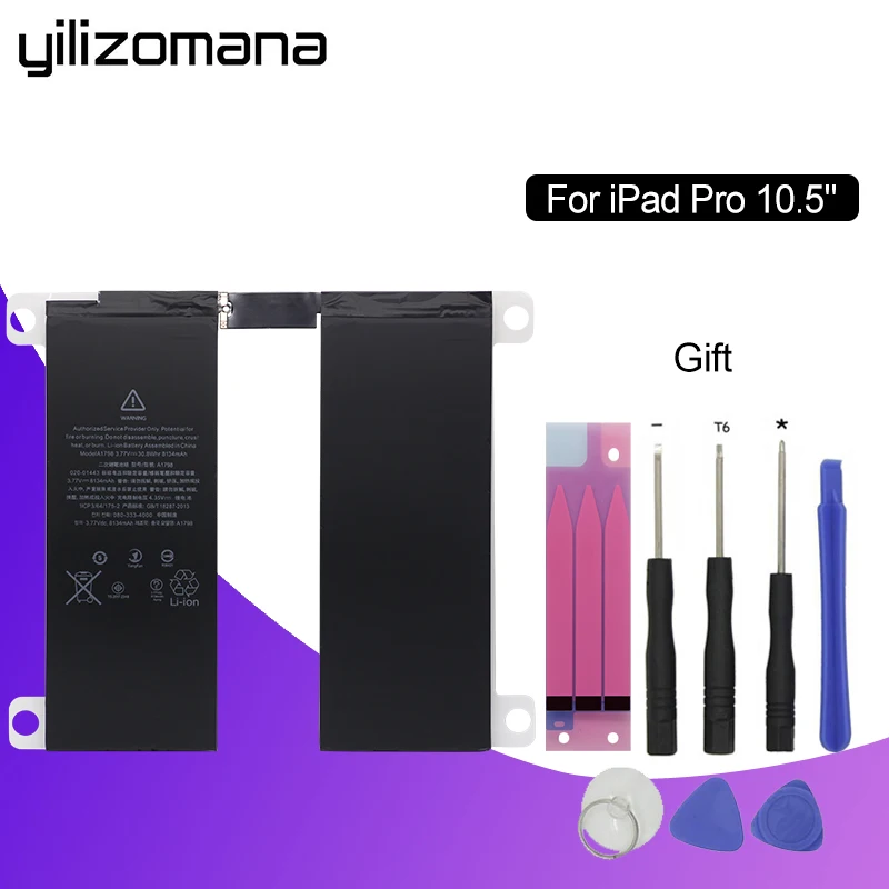 YILIZOMANA Original Tablet Battery For Apple iPad pro 10.5 inches Capacity 8134mAh A1798 A1852 Replacement Li-ion battery+Tools