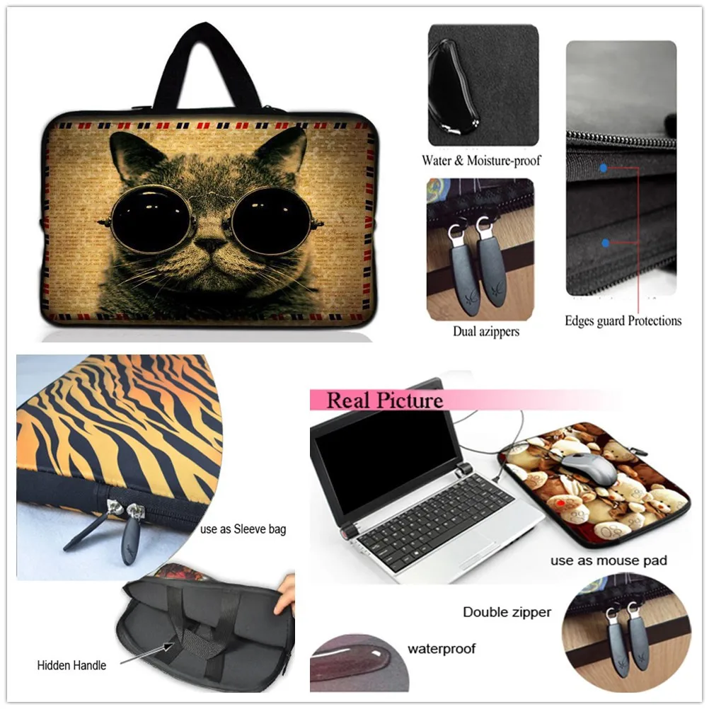 Cat Уход за кожей лица 1" Laptop Sleeve сумка+ Скрыть Ручка для 13.3" Apple MacBook Pro/HP Folio sony Yoga13