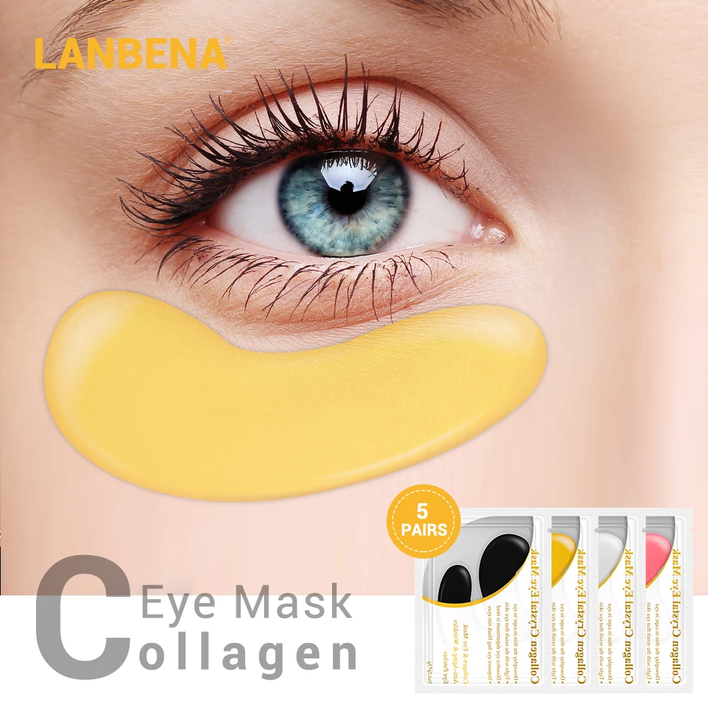 LANBENA 24K Gold Serum Collagen Eye Mask Eye Patches Anti Aging Wrinkle Firming Dark Circles