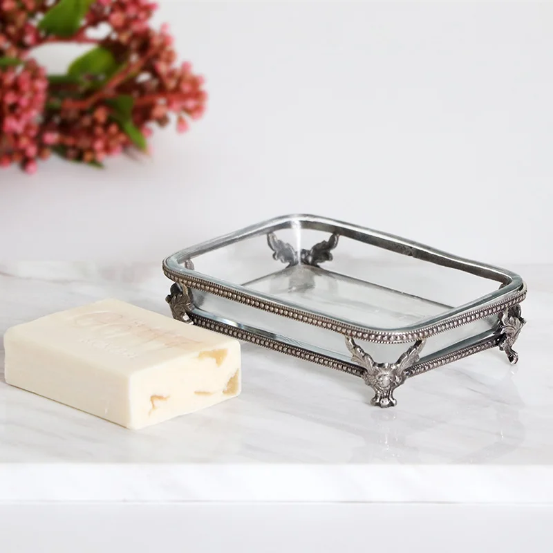 India imported metal carving with glass American country retro handmade