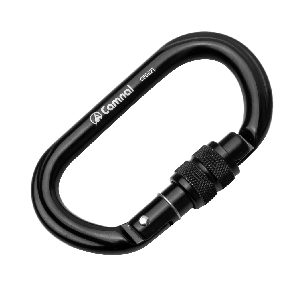 Perfeclan Rock Screw Gate Auto Locking Carabiner Climbing Safety D Type Hook Aluminum Auto Lock Screwgate D Carabiner