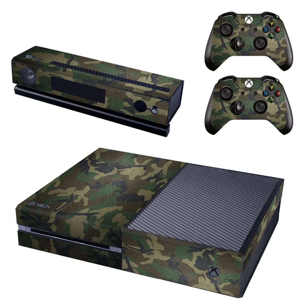 Custom Army Green PVC Protective Film Skins For XBox One Console