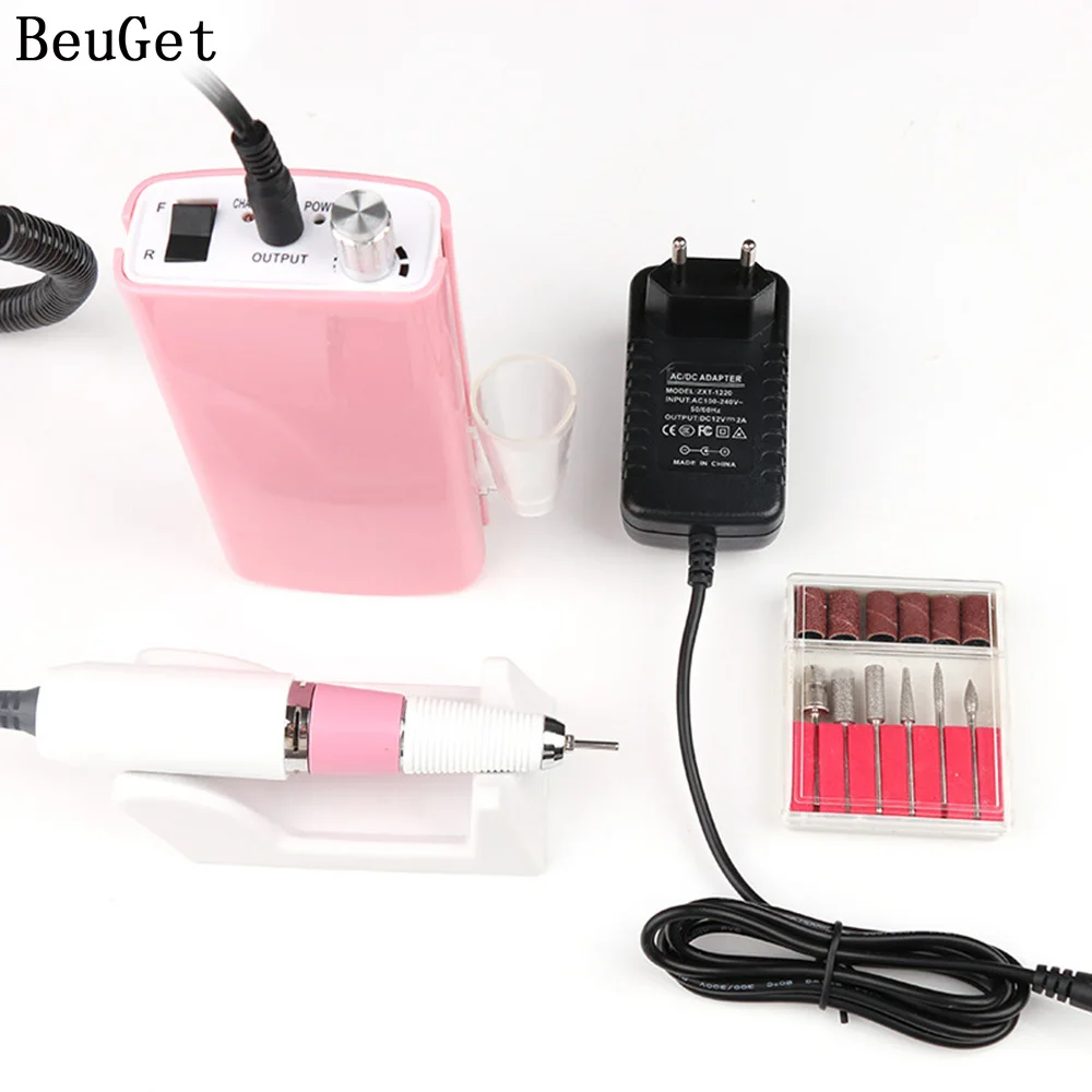 

Nail Art Tool Nail Drill 30000 RPM Pink nail file buffer Machine Electric Drill File Pedicure Equipment machine for manicure set