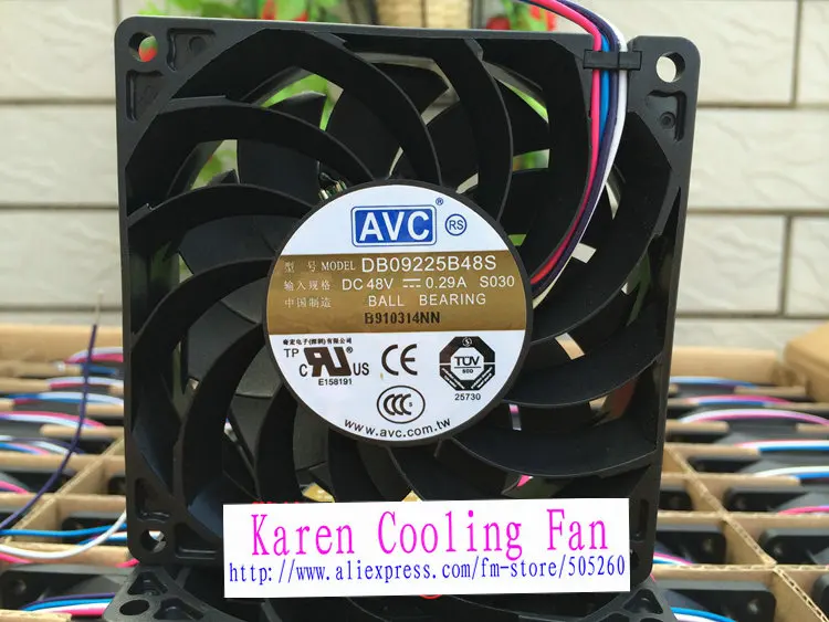

AVC 9cm DB09225B48S 48V 0.29A belt the isothermia ball bearing computer cooling fan