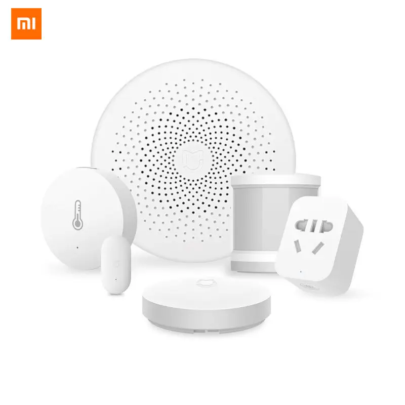 

Xiaomi Smart Home Sensor Kit Mijia Gateway2 Door Window Sensor Human Body Sensor Wireless Switch Humidity Zigbee Socket MI APP