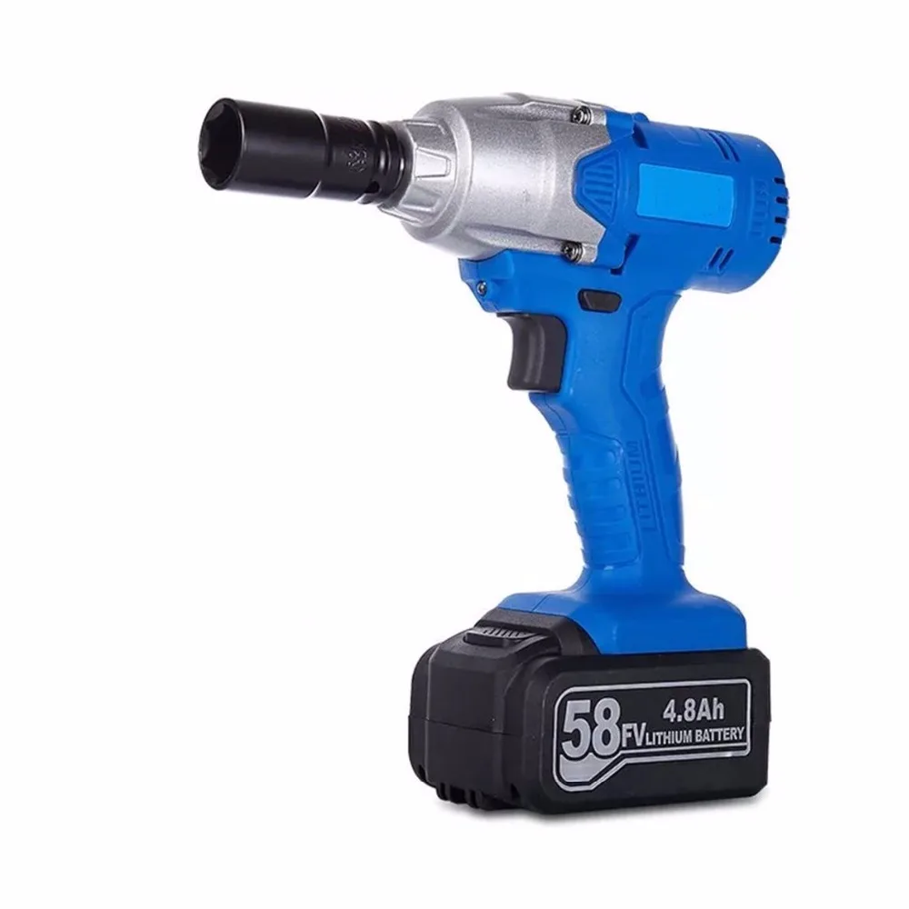 

1/2'' Li-ion 58v 4.8Ah 2800r/min lithium Battery Socket wrench Electric Impact Wrench Car Tyre Wheel Cordless Wrench Drill