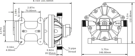 High Pressure Five Chamber Diaphragm water pump 12 24 volt dc for marine RV Agriculture and washer