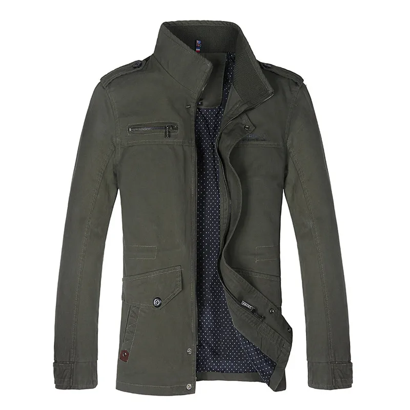 Бренд FGKKS, мужская куртка, пальто, модный Тренч, новое осеннее повседневное облегающее пальто, черная куртка-бомбер для мужчин - Цвет: Amry Green