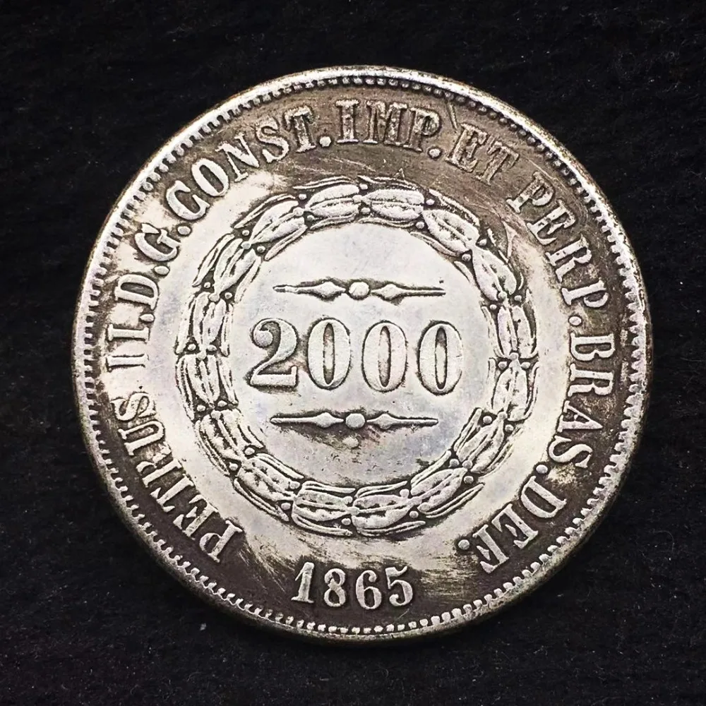 

1865 Petrus 2000 replica Coins copy coin antique Royal palace silver plated copper collectible coins Christmas present