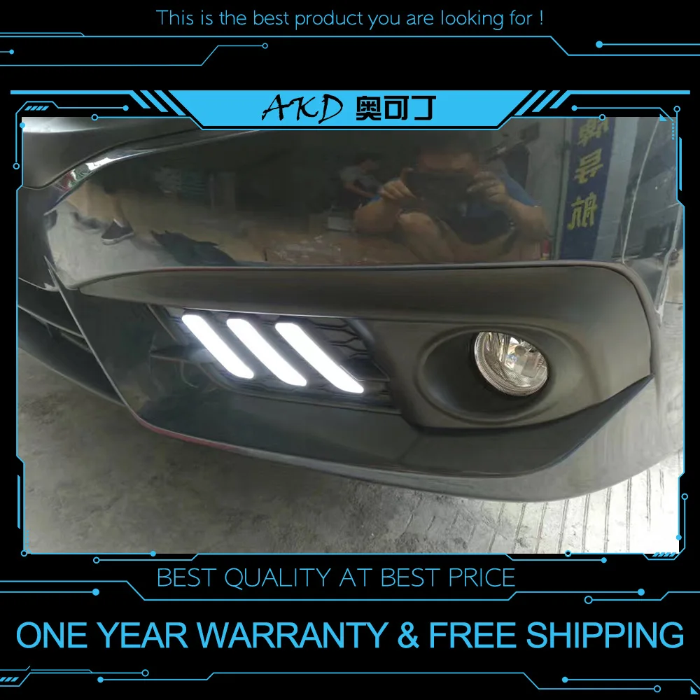 

AKD tuning cars DRL For Honda CIVIC G10 2016 Mustang Daytime Running lights LED Fog Light Stripe Parking Signal Turning 6000K