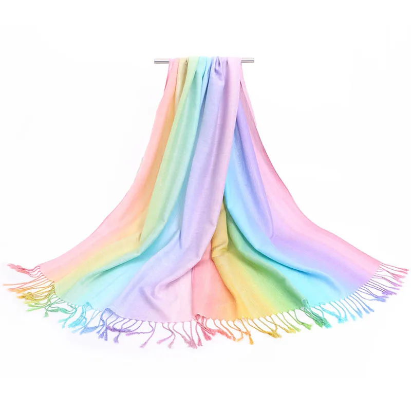 Весна Лето Mujeres Bufanda Chal китайский женский Радужный шарф шаль элегантные шарфы размер 70x180 см - Цвет: 13