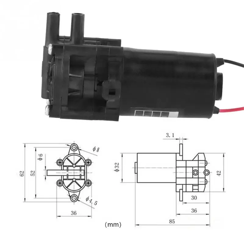 ZC-A210 DC12V 0.6A мини Пластик высокая эффективность, низкая Давление самовсасывающий шестереночный водяной насос инструмент