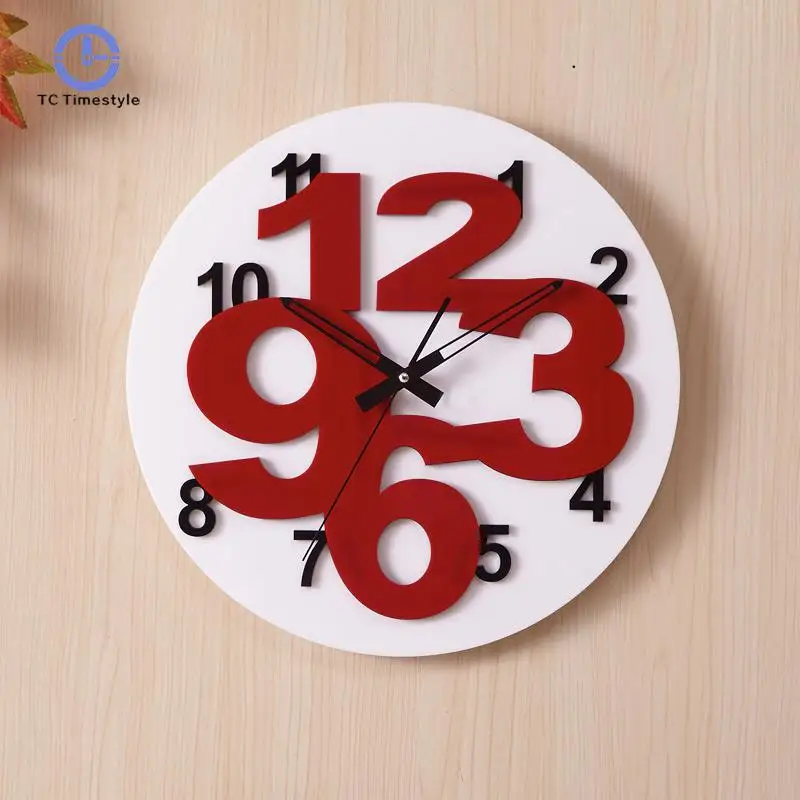 

Digital Wall Clocks Home Decoration Accessories Modern Watches Metal Round New Arrival Silent Quartz Hanging Clock