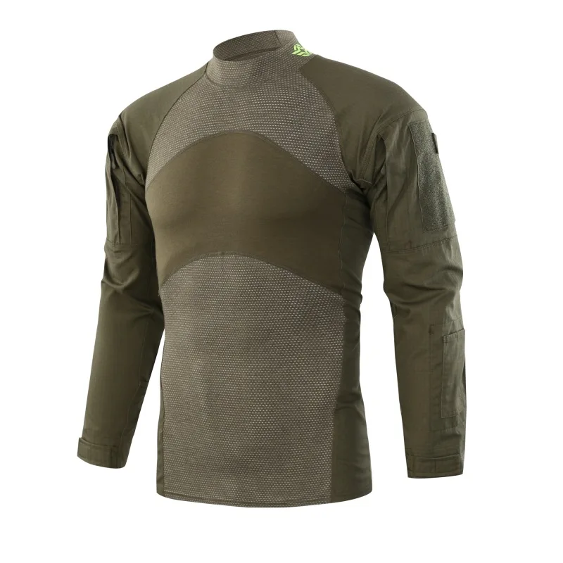 

Men Army Green Rip-stop Tactical T Shirts Long Sleeve Camouflage Hiking T-Shirt Autumn Hunting Paintball Clothing