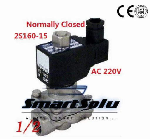 

Free Shipping 5PCS/Lot 12v 1/2" NC 2-way Stainless Steel Solenoid Valve VITON Oil Gas Acid Fluid Square Coil