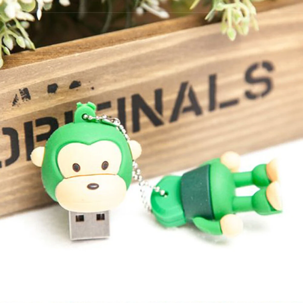 Usb флеш накопитель с обезьяной персональный мультяшный диск карта памяти мини