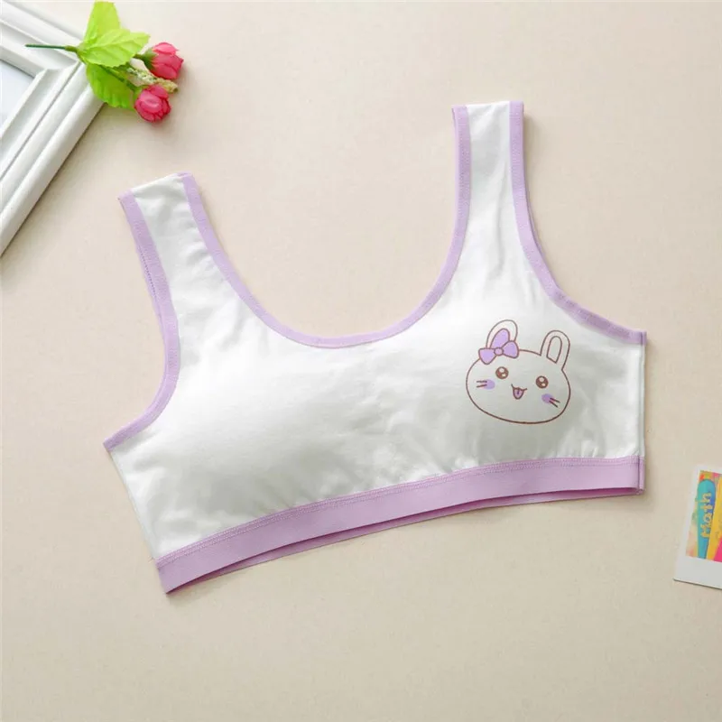 Underwear girl cotton clothes new Lovely Girls Printing Underwear Bra Vest Children Underclothes Sport Undies (17)