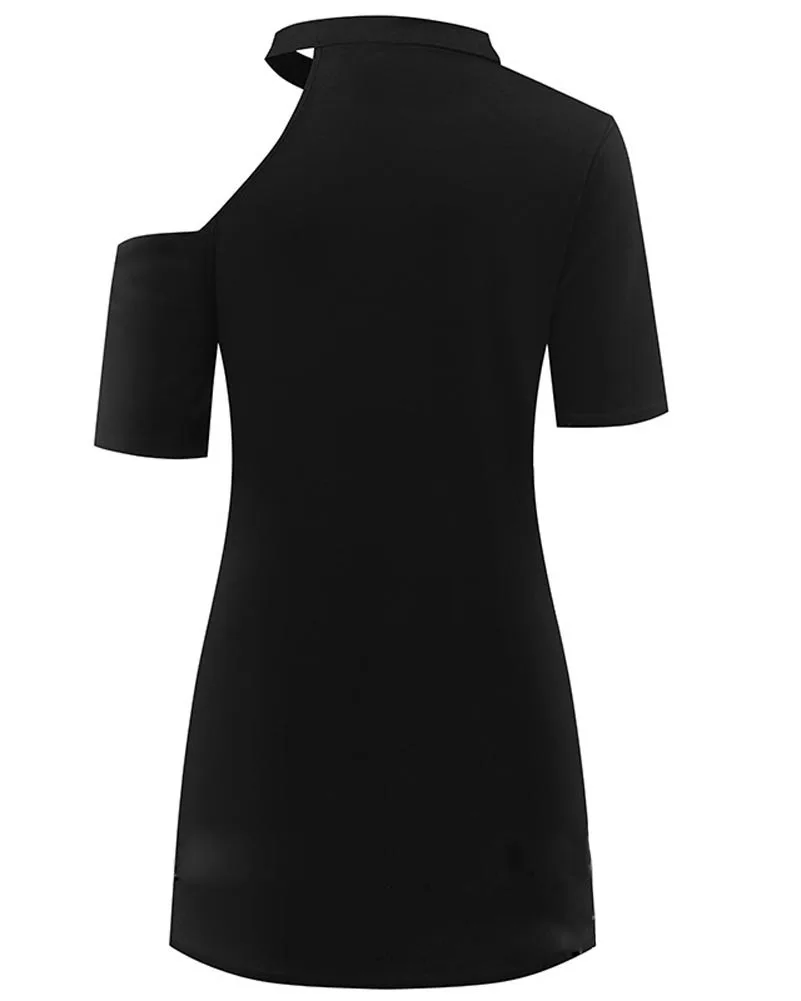 Женское мини платье на одно плечо с принтом черепа Орла и мотоцикла|mini dress|dress