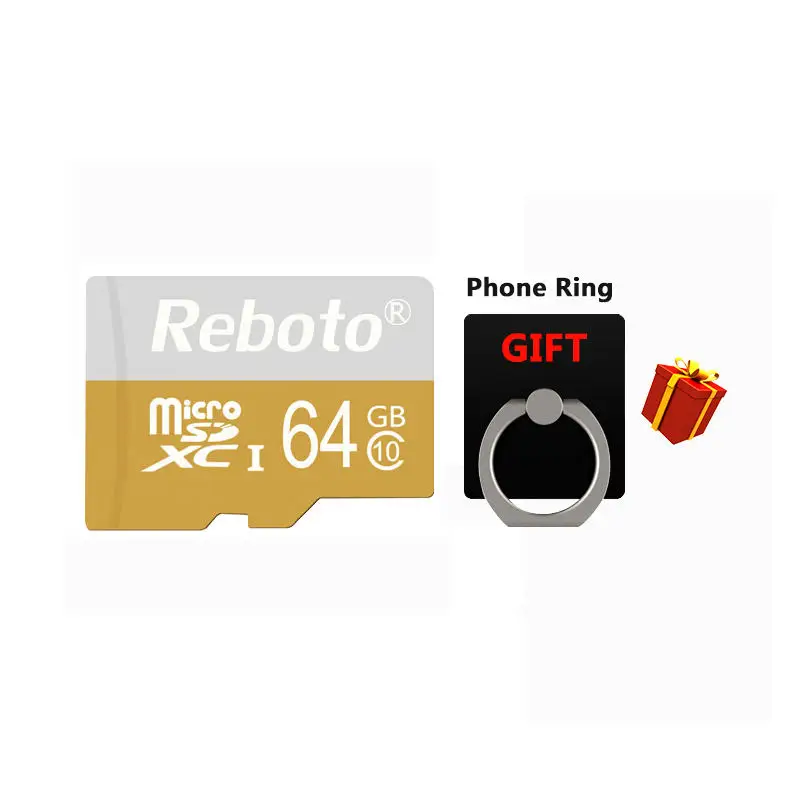 Reboto желтый Micro SD Card 16 ГБ 32 ГБ 64 ГБ карты памяти 8 ГБ 4 ГБ Мини MicroSD TF карта реальная емкость для мобильного телефона Планшеты PC