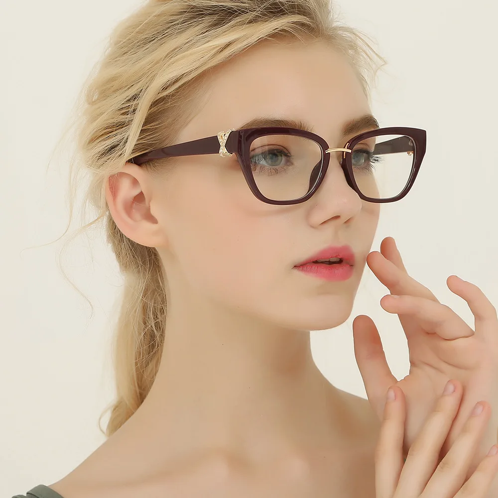 Mincl Fashion Cat Women Free Form Multifocal Progressive Reading Glasses Comfortable Customized