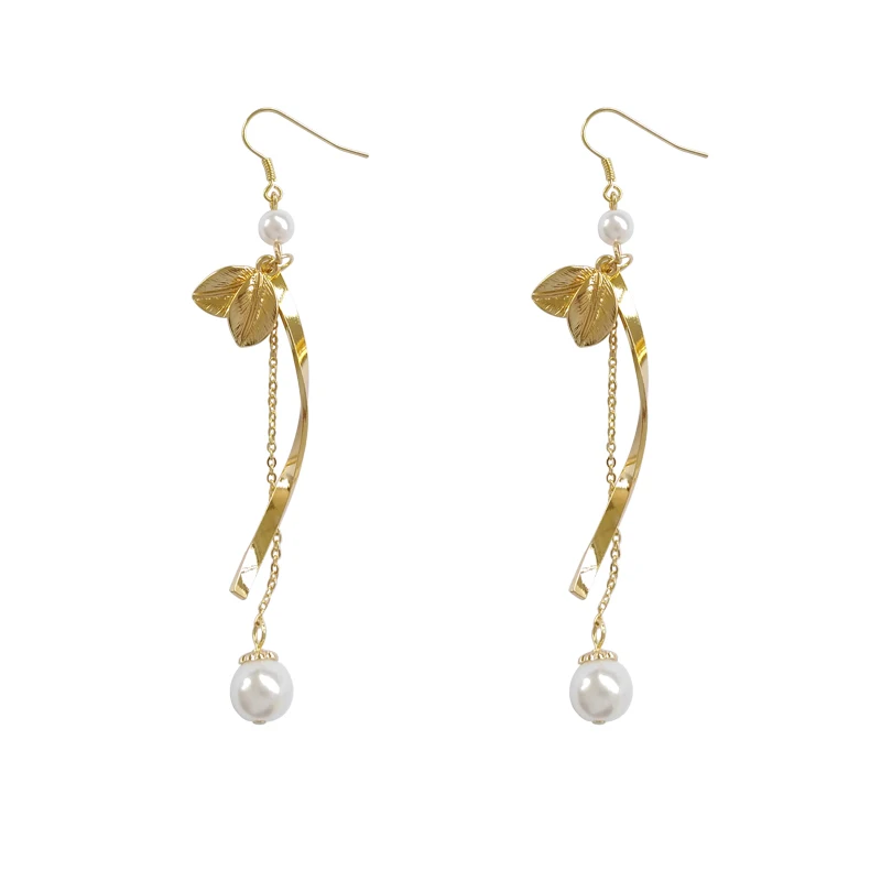 

Pearl earring minimalist curve of alloy earrings girl accessories wholesale