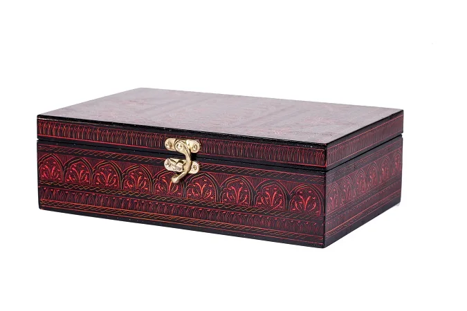 Pakistan handmade wood crafts jewelry box color pattern-in Home Office
