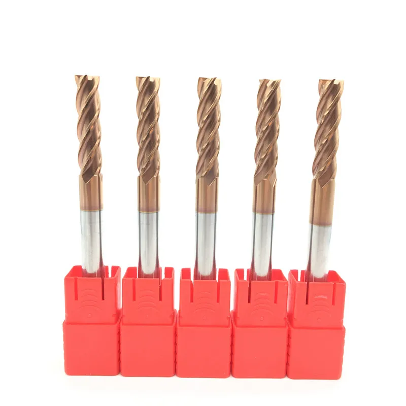 

5PCS HRC60 8mm 4Flute Solid Carbide Endmills ENDMILL D8X35XD8X100L Standard Length Side milling Slotting Profiling face mill