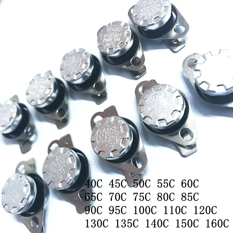 

KSD301 40 Degree Normally Closed Constant Temperature Temperature Control Switch NC 50C 60C 70C 80C 90C 100C 110C 120C 150C 160C