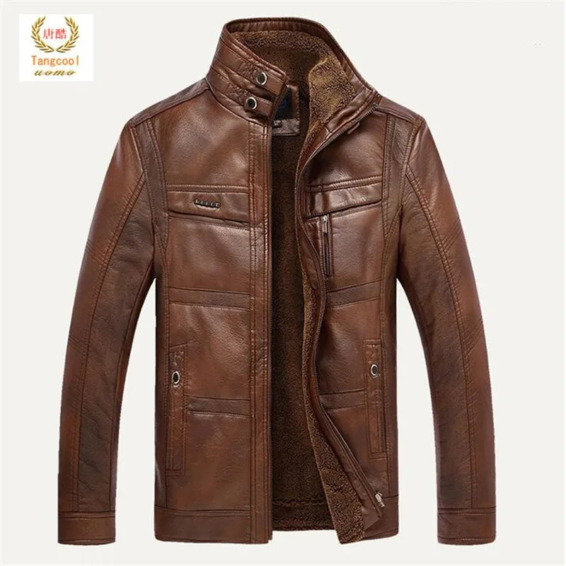 

2019 Mountainskin Leather Jacket Men Coats Brand High Quality PU Outerwear Men Business Winter Faux Fur Jacket