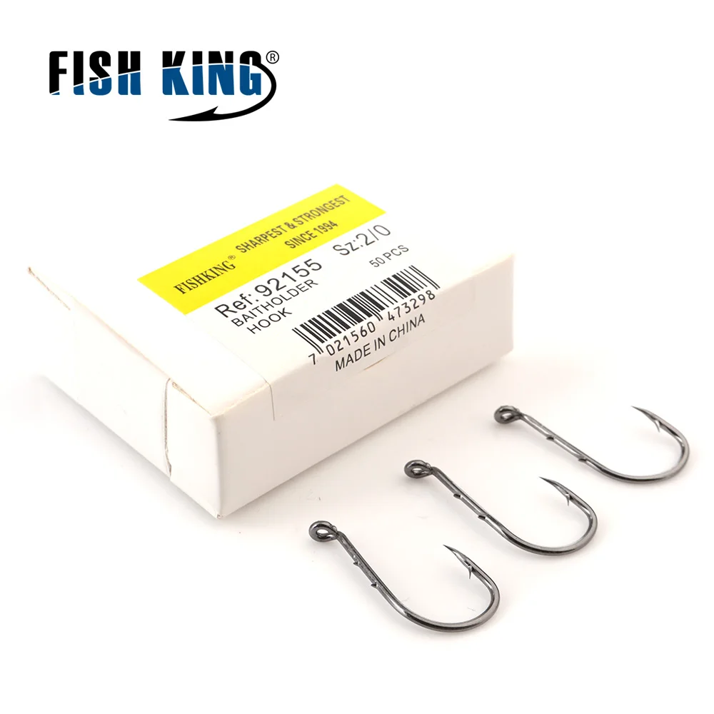 FISH KING 50 шт./лот 92155 мягкие рыболовные крючки из высокоуглеродистой стали для ловли