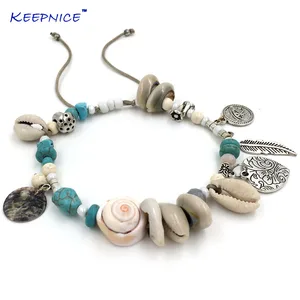 Новый ручной работы для женщин босиком ювелирные изделия лодыжки браслет антикварная серебряная монета белки ножной браслет богемный бохо шик - изображение