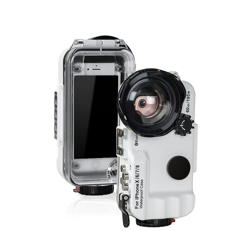 The Latest  Bluetooth Control Waterproof case For iPhone X XS XR XS Max 8 7 6 6S Plus Cover Diving Underwater S 