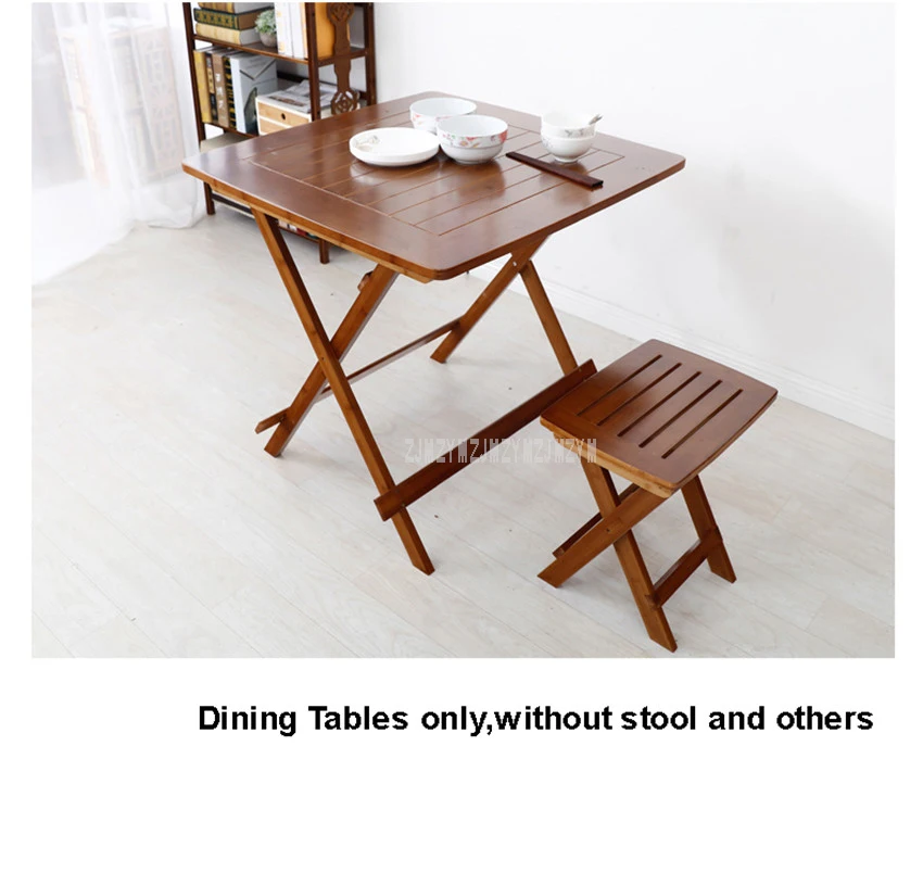 Китайская бамбуковая мебель обеденный стол квадратный 80 см Открытый/Крытый садовый стол ножки складной обеденный стол бамбуковое дерево
