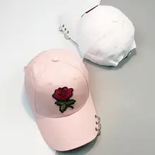 Новая женская бейсболка Цветочная шапка с вышивкой Кепка розовая черная белая бейсболка s Новая мода