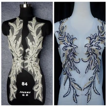 La Belleza Новые разноцветные тяжелые ручной работы бусы rihestone 60X13 см вышитые свадебное/вечернее платье кружевная бейка 1 пара