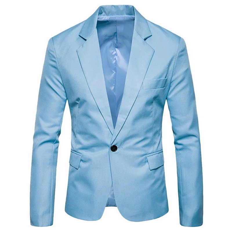 

LASPERAL Plus Size Men Blazer Fashion Solid Slim Suit Jacket 2018 Spring Male Long Sleeve Single Button Casual Suits&Blazers