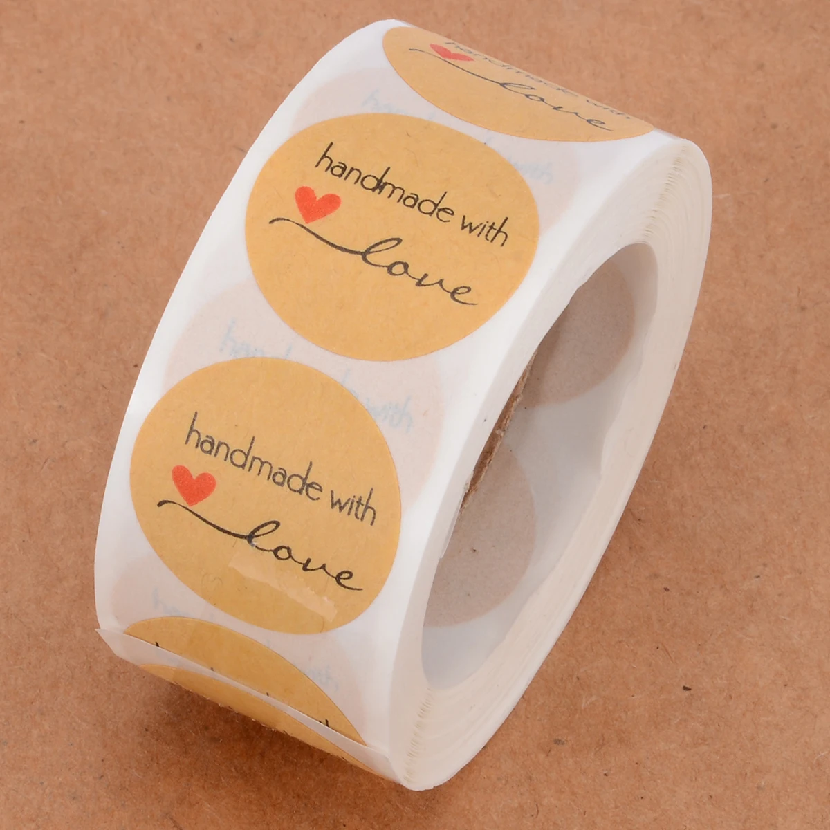 1 Roll 500pcs Baking Decoration Sticker Handmade with Love Stickers Seals Wedding Birthday Gifts Card DIY Scrapbook Labels Paper