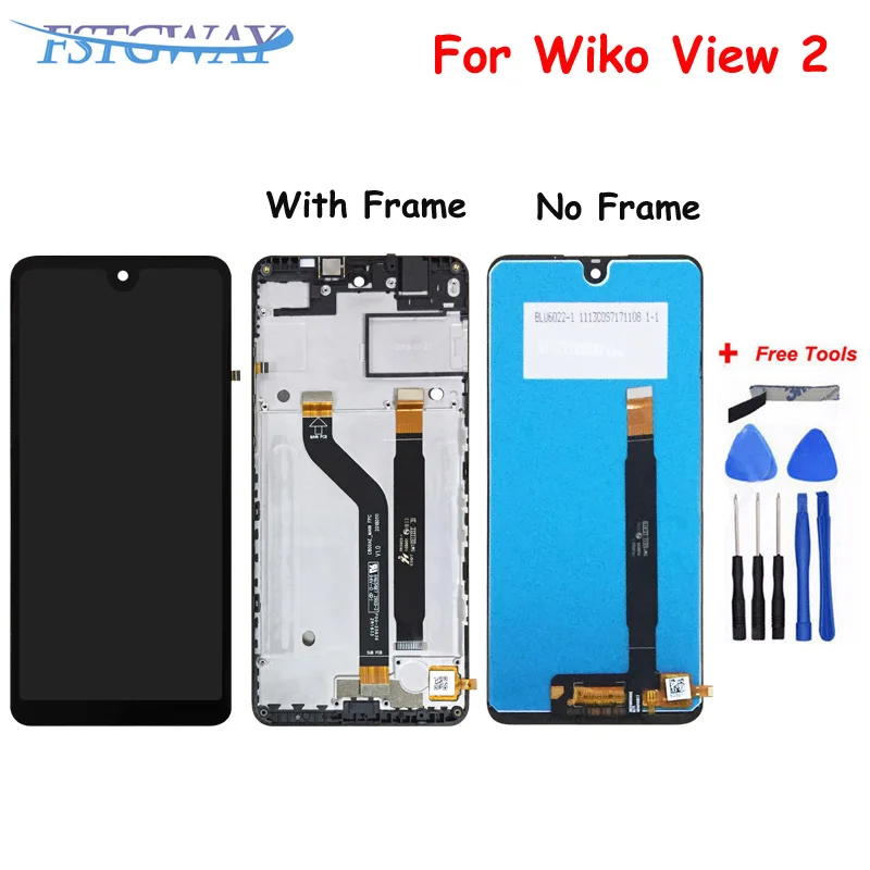 

FSTGWAY For Wiko View 2 Spare Parts LCD Display and Touch Screen Digitizer Assembly Black With Free Tools