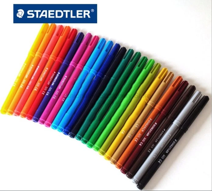 STAEDTLER 325 C24 24 color Water-soluble Art Markers Pens set Non-toxic watercolor can be washed for children drawing 8 color suit highlighter chalk markers chalkboard erasable dustless water based non toxic liquid pens set
