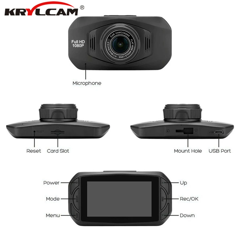 Krylcam R800 Мини Full HD1080P видеорегистратор 2 7 дюймовый экран NTK96658 + 323 Автомобильный