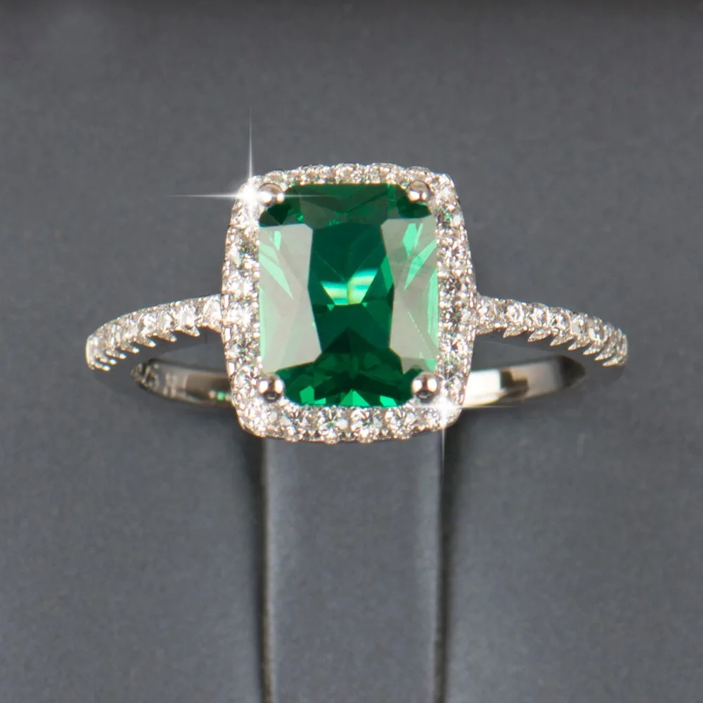 R& J 3.0Ct Новое модное 925 пробы Серебряное кольцо с натуральным кристаллом, роскошное ювелирное изделие, Брендовое Свадебное обручальное кольцо для женщин, подарок