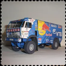 1:32 Scale Russian 4326-9 Kamaz truck Dakar rally coating 3D Paper model kit