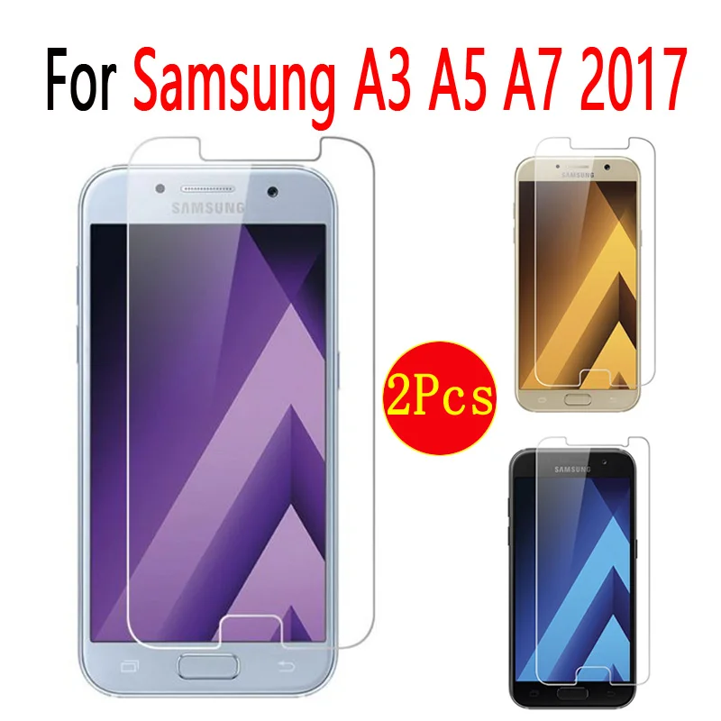 2 шт закаленное стекло для Samsung Galaxy A3 A5 A7 2017 Защитная пленка экрана на A 3 5 7 A320 A3200 A520F