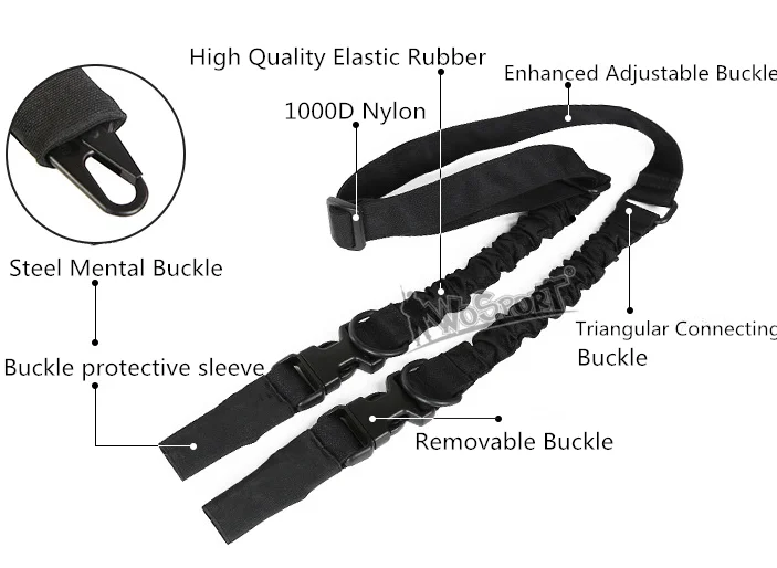 Открытый слинг Многофункциональный 1000D нейлон Тактические пояса с веревкой безопасности военные винтовки Sling ремешок для
