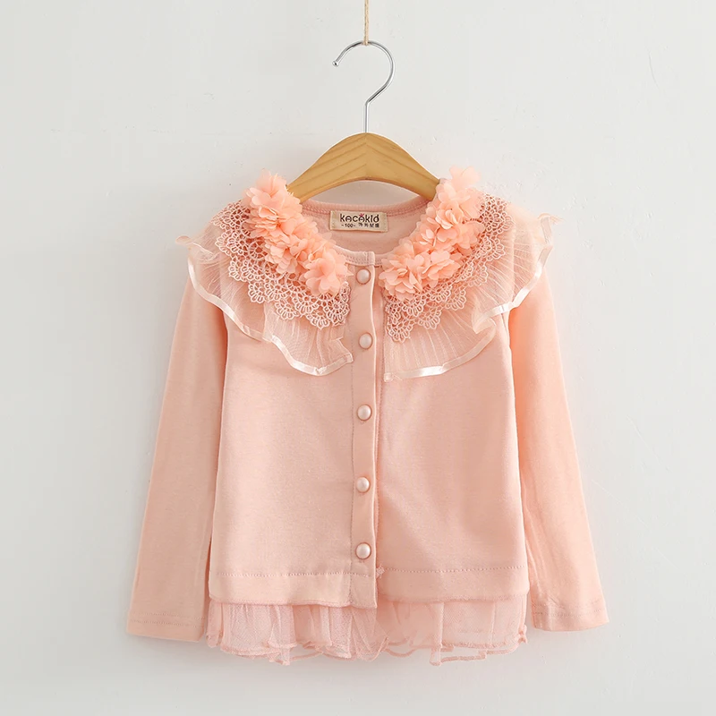 Cute Pink Shirt Korean Style Baby Girls Tops and Blouses Long Sleeves