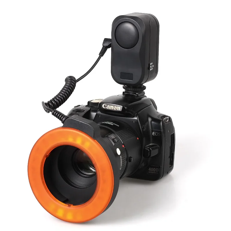 W48 светодиодный Кольцевая вспышка для макросъемки для светильник для Canon 60D 7D 6D 5D Mark II 5D3 70D 600D 650D 550D, для Nikon D800 D600 D7100 D5100 D5200 D90