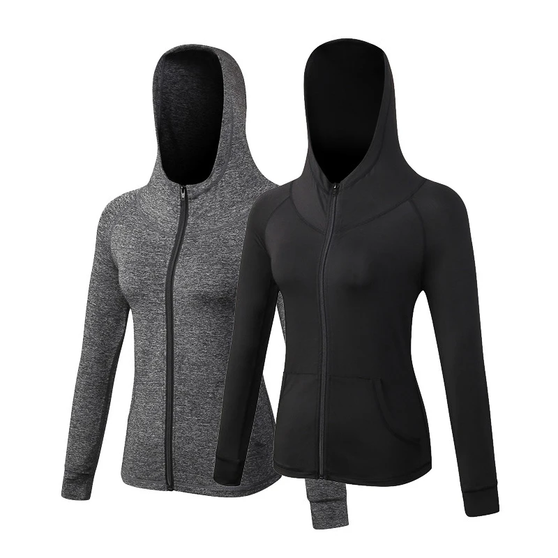 

Women's Yoga Shirts Running Sport Jackets Polyester Long Sleeve Fitness Quickly Dry Jacket Breathe Sportswear Tshirt For Girls