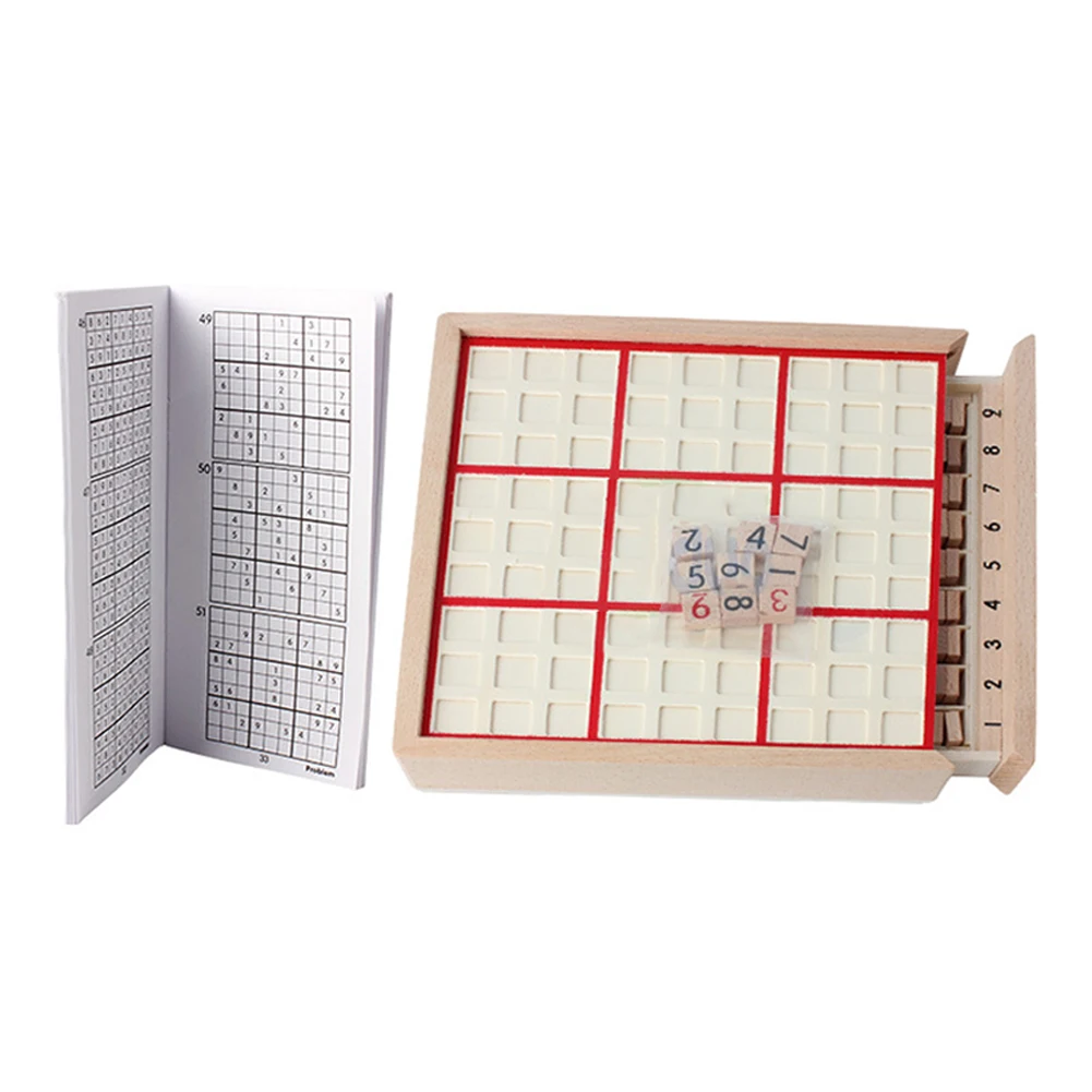 Sudoku Chess Chess Logic Training Board Children Intelligence Reasoning Toys Children Gifts Wooden Game Toys with Sudoku Books