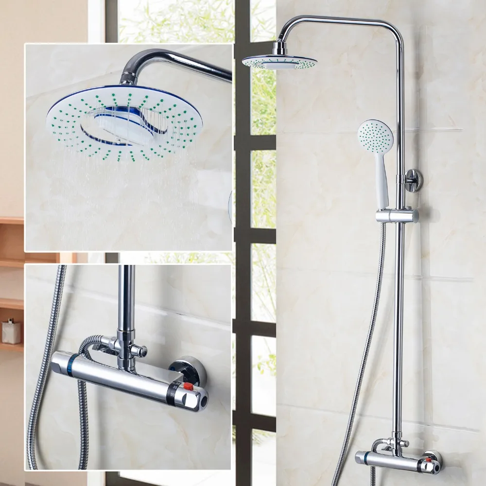 New Modern Bathroom Faucet Chrome Polished Shower Set Hot&Cold Mixers